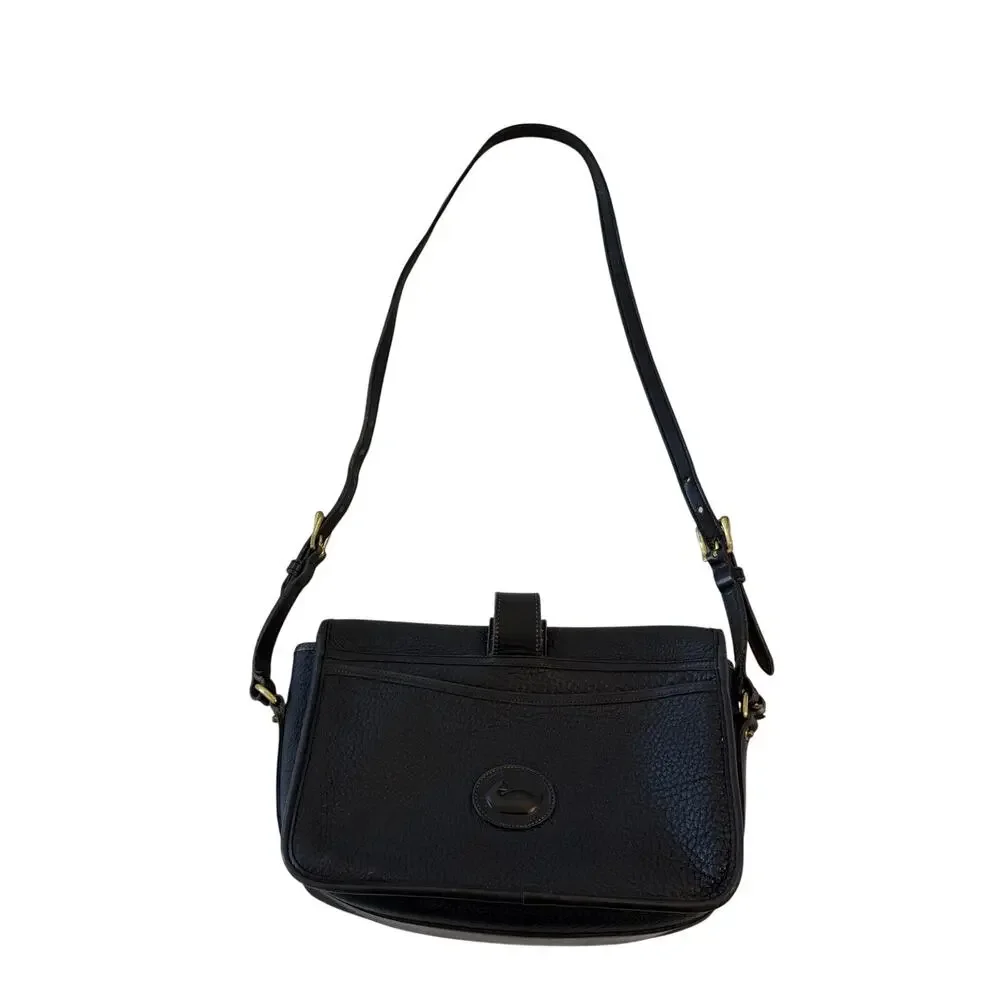 Dooney & Bourke Leather Equestrian Crossbody Bag Black Vintage - Picture 2 of 16